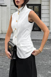 Button-Front Sleeveless Top