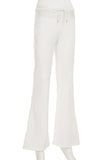 Lace-Trim Flare Casual Pants