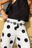 Chic Polka Dot Flare Casual Pants