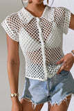 Button-Front Crochet Cardigan