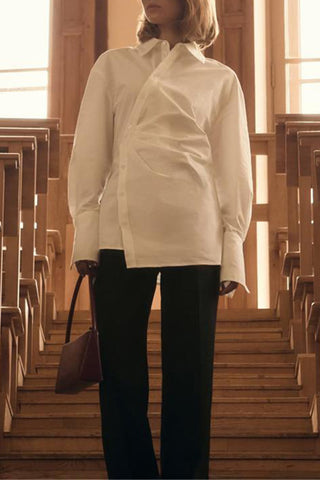 Asymmetrical Button-Front Blouse