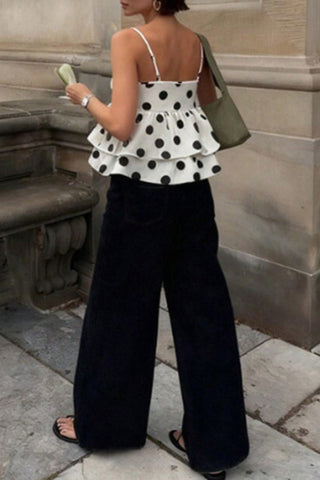Polka Dot Peplum Camisole