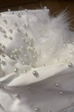 Feathered Off-Shoulder Gala Dress