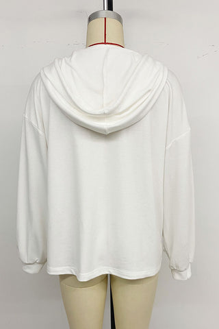 Lace-Detail Hooded Sweatshirt
