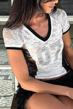 V-Neck Mesh Panel T-Shirt