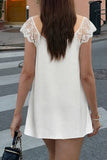 Lace-Trimmed Casual Dress