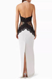 Elegant Lace Panel Maxi Dress