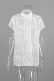 Patterned Button-Up Blouse