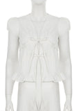 Tie-Front Ruffled Blouse
