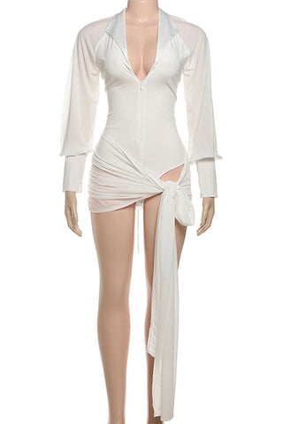 Tie-Front Casual Wrap Dress