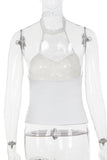 Lace Detail Halter Tank Top
