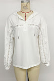 Lace-Accent Hoodie Sweatshirt
