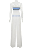 Casual Knit Tie Front Top and Bottom Set