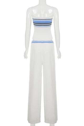 Casual Knit Tie Front Top and Bottom Set