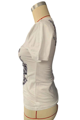 Graphic Print V-Neck T-Shirt