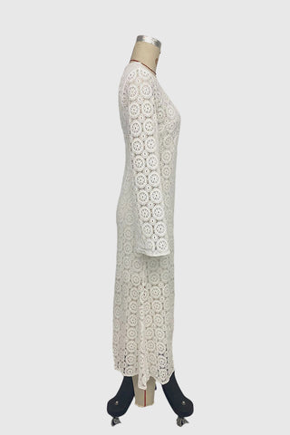 Flared Lace Midi Dress