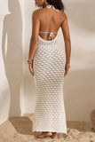 Halter Maxi Crochet Dress