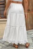 Tiered Lace-Trim Casual Skirt