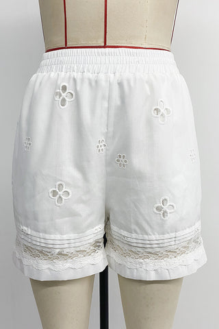Lace Trim Casual Shorts