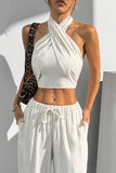 Halter Cross-Front Casual Set
