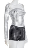 Polka Dot Long Sleeve Short Set