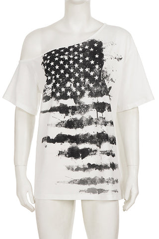 Asymmetric Graphic Print T-Shirt