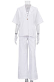 Short Sleeve Blazer and Pants Set
