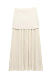Button Vest and Pleated Skirt Set