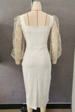 Elegant Square-Neck Casual Dress