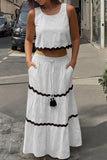 Scalloped Trim Skirt Set