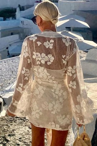 Floral Lace Wrap Romper