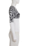 Asymmetrical Zebra Print T-Shirt