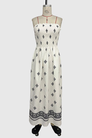 Strapless Print Casual Dress