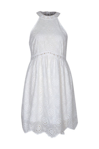 Halter Neck Lace Casual Dress
