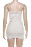Draped Strapless Skirt Set