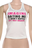 Graphic Text Racerback Tank Top
