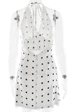 Polka Dot Halter Neck Dress