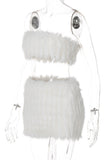 Faux Fur Mini Skirt Set