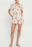 Tropical Floral Button-Front Romper