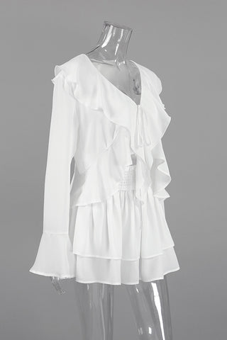 Ruffled Top and Skirt Set