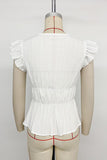 Ruffled Bow-Front Blouse