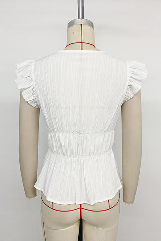 Ruffled Bow-Front Blouse