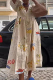 Tropical Print Casual Dress