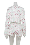 Floral Print Cutout Short Set