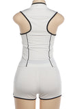 Zip-Front Athletic Short Set