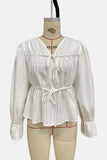 Tie-Front Peplum Blouse