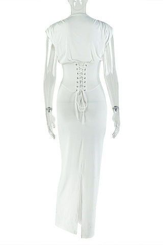 Draped Front Casual Maxi Dress