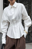 Button-Up Long Sleeve Blouse