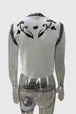 Floral Pattern Open Vest