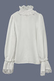Lace-Trimmed Ruffle Blouse